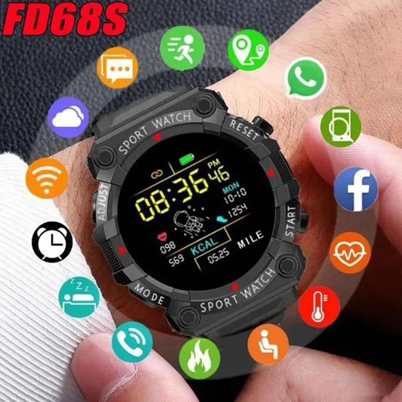 2024 relógio inteligente masculino e feminino bluetooth smartwatch ip68 touchscreen pulseira de fitness esportes banda inteligente para ios android