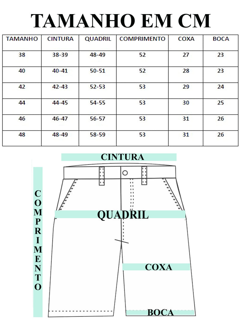 Bermuda masculina sarja bege bolso faca e embutido sem elastano Ref: BS-Bege Areia