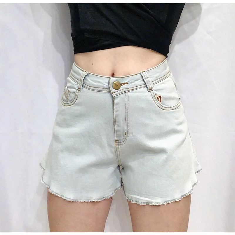 cintura alta jeans feminino shorts