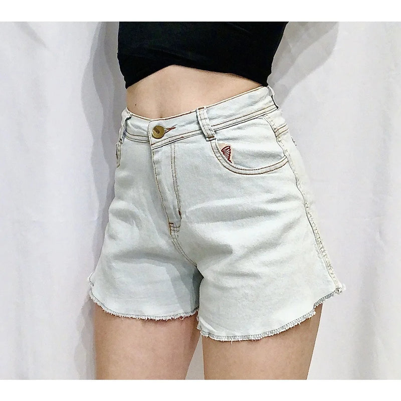 cintura alta jeans feminino shorts