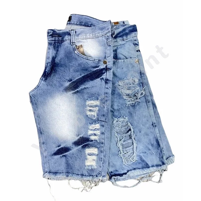 Shorts Jeans Masculino com Lycra, Transparente e Escuro Casual Alta Qualidade Do 36 ao 46